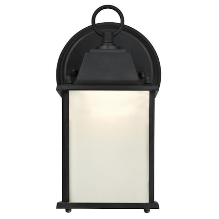 Fixture Wall Outdoor LED Dimmable 9W Dusk To Dawn Trad Txtrd, Black Frost Glass